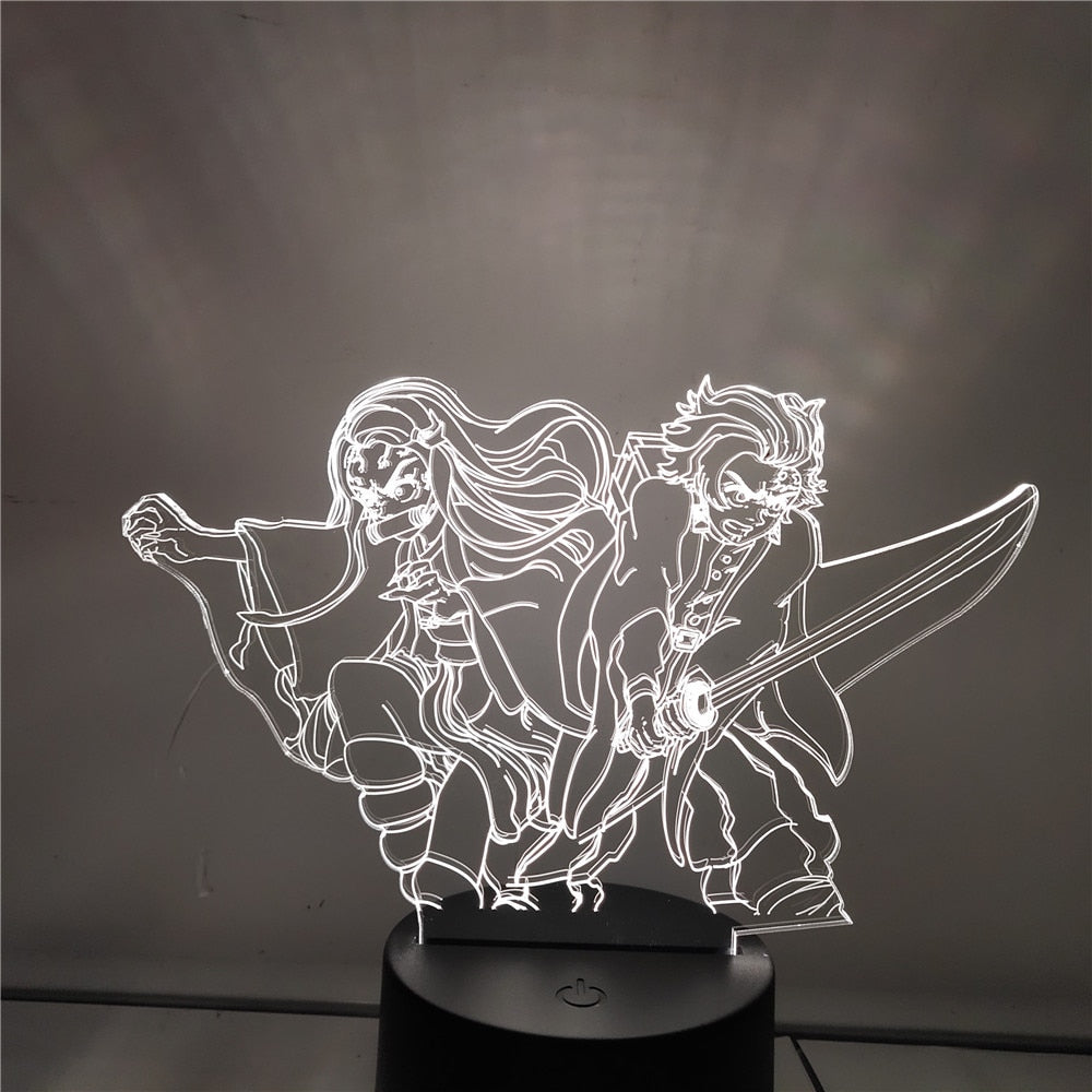 Demon Slayer 3D LED Night Light Kamado Tanjirou Nezuko Lampara Desk Table Lamps Kimetsu No Yaiba Anime Home Decoration Lighting