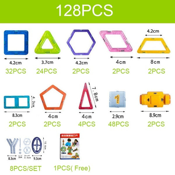 184pcs-110pcs Mini Magnetic Designer Construction Set Model &amp; Building Toy Plastic Magnetic Blocks Educational Toys For Kids Gif