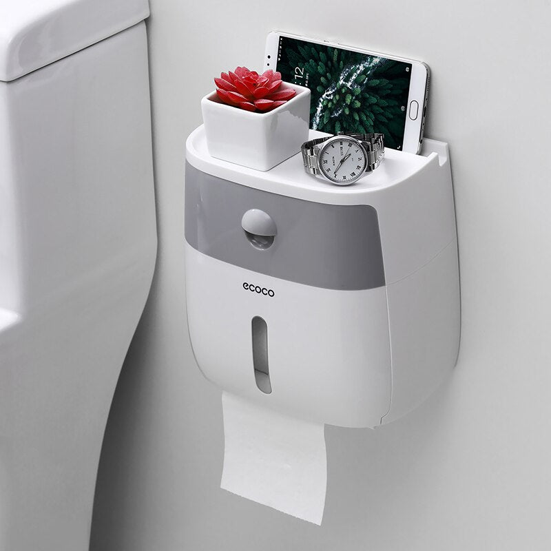 Toilet Paper Holder Wall Mounted Paper Towels Holder For Kitchen Bathroom Toilet Paper Storage Box Toilet Roll Holder