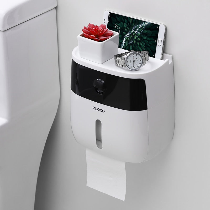 Toilet Paper Holder Wall Mounted Paper Towels Holder For Kitchen Bathroom Toilet Paper Storage Box Toilet Roll Holder