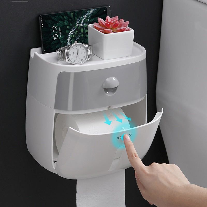 Toilet Paper Holder Wall Mounted Paper Towels Holder For Kitchen Bathroom Toilet Paper Storage Box Toilet Roll Holder