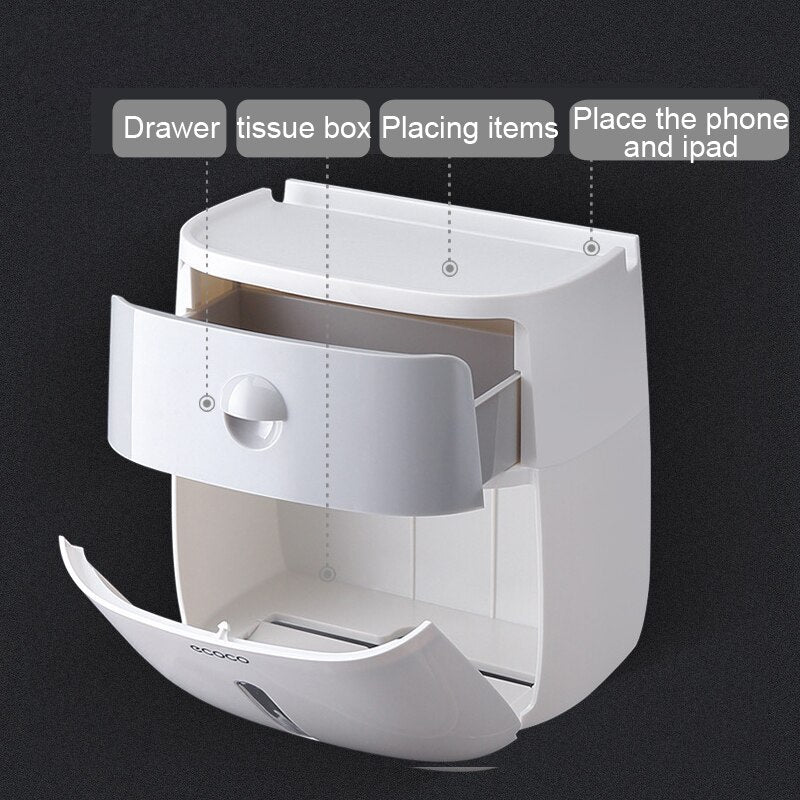 Toilet Paper Holder Wall Mounted Paper Towels Holder For Kitchen Bathroom Toilet Paper Storage Box Toilet Roll Holder
