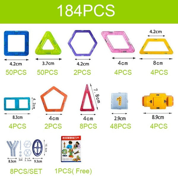 184pcs-110pcs Mini Magnetic Designer Construction Set Model &amp; Building Toy Plastic Magnetic Blocks Educational Toys For Kids Gif