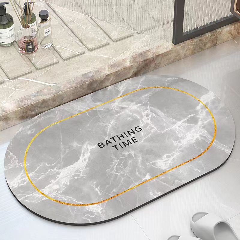 Bathroom Absorbent Pad Carpet Oval Diatom Mud Water Absorbing Bathroom Mat Quick Drying Non-slip Toilet Floor Mats Kitchen Door