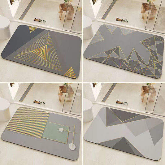 Bathroom Absorbent Pad Carpet Oval Diatom Mud Water Absorbing Bathroom Mat Quick Drying Non-slip Toilet Floor Mats Kitchen Door