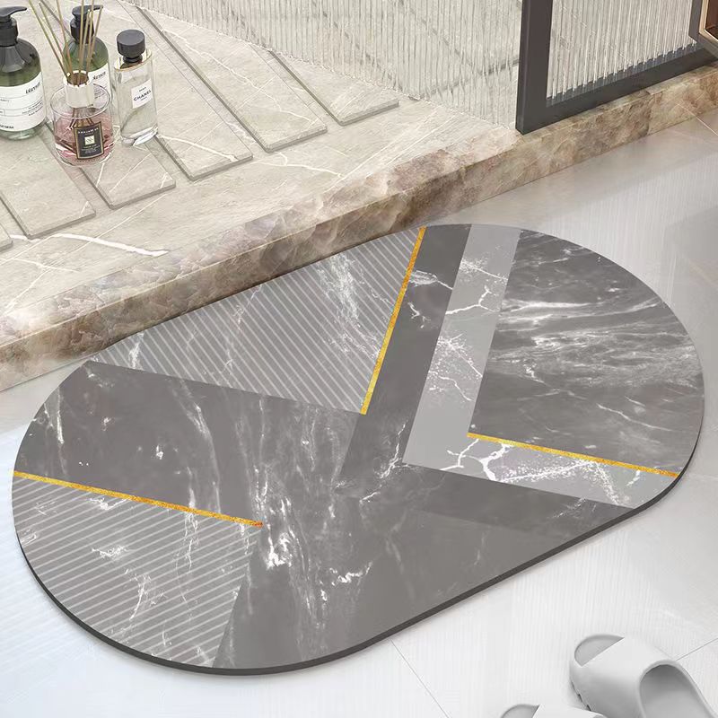 Bathroom Absorbent Pad Carpet Oval Diatom Mud Water Absorbing Bathroom Mat Quick Drying Non-slip Toilet Floor Mats Kitchen Door