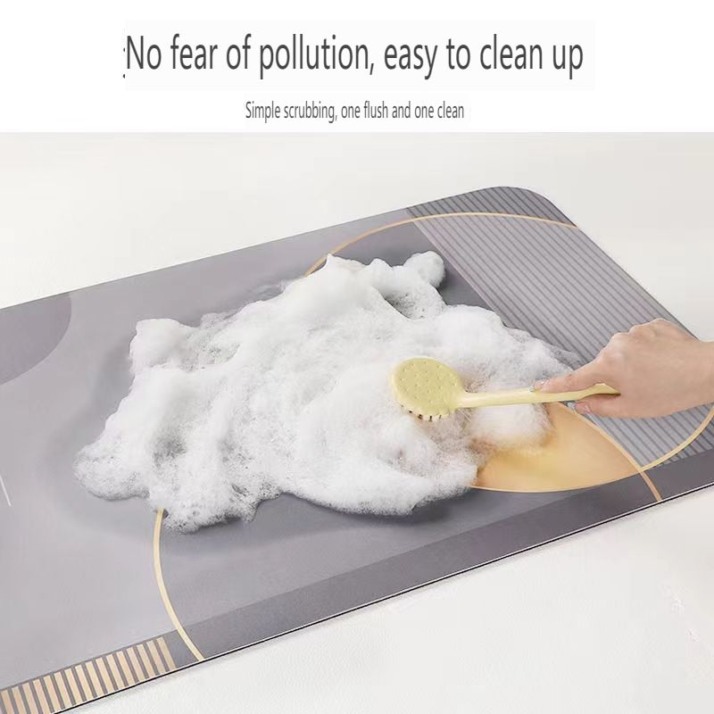 Bathroom Absorbent Pad Carpet Oval Diatom Mud Water Absorbing Bathroom Mat Quick Drying Non-slip Toilet Floor Mats Kitchen Door