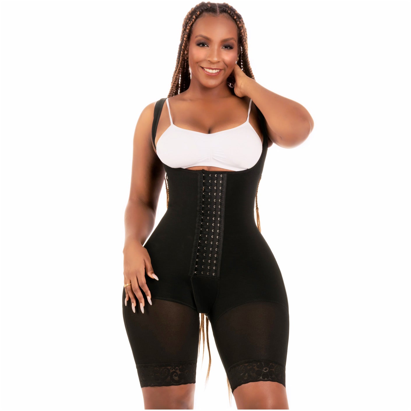 Fajas Colombianas Bum Lift Tummy Control Shapewear Mid Thigh  Open Bust Skims Bodysuit For Daily Or Postpartum Use