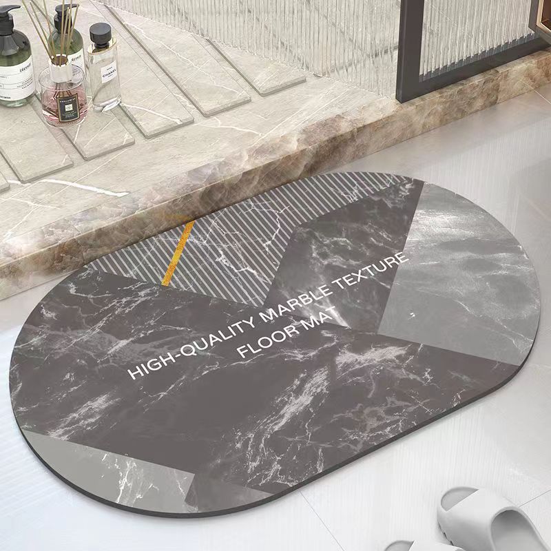 Bathroom Absorbent Pad Carpet Oval Diatom Mud Water Absorbing Bathroom Mat Quick Drying Non-slip Toilet Floor Mats Kitchen Door