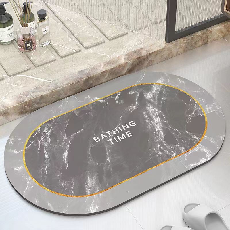 Bathroom Absorbent Pad Carpet Oval Diatom Mud Water Absorbing Bathroom Mat Quick Drying Non-slip Toilet Floor Mats Kitchen Door